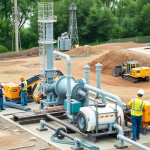 Construction work at Shiloh Pump Station in Richardson