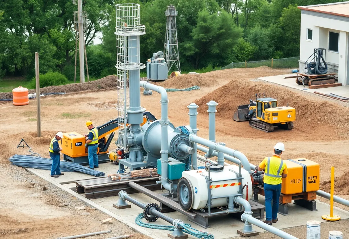 Construction work at Shiloh Pump Station in Richardson