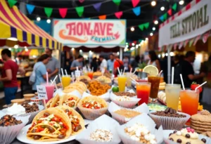Unique food creations at the State Fair of Texas, including tacos and desserts.