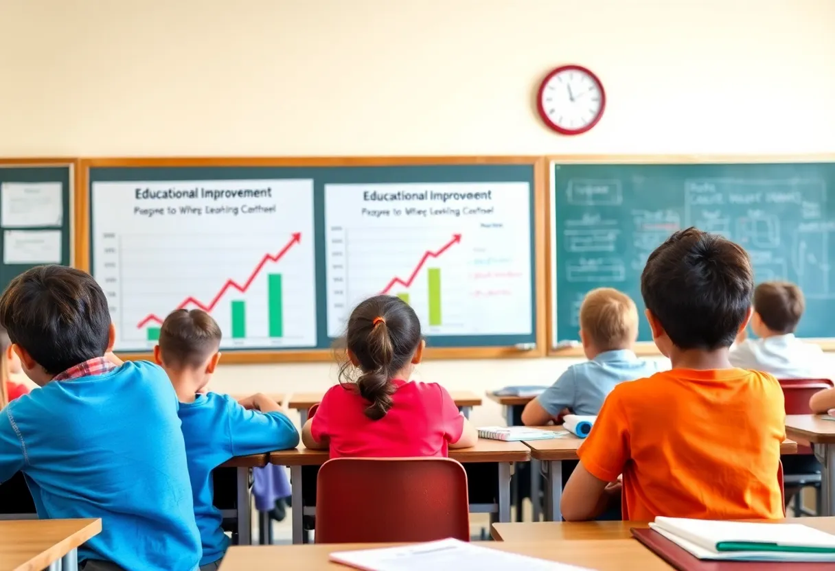 Classroom full of students focused on overcoming educational challenges