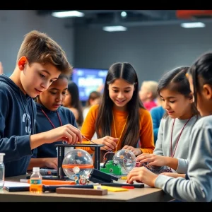 students participating in a STEM competition