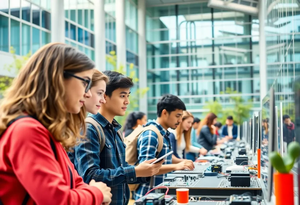 Texas Tech engineering students working in a lab environment