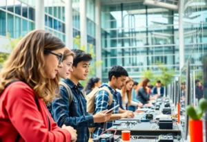 Texas Tech engineering students working in a lab environment