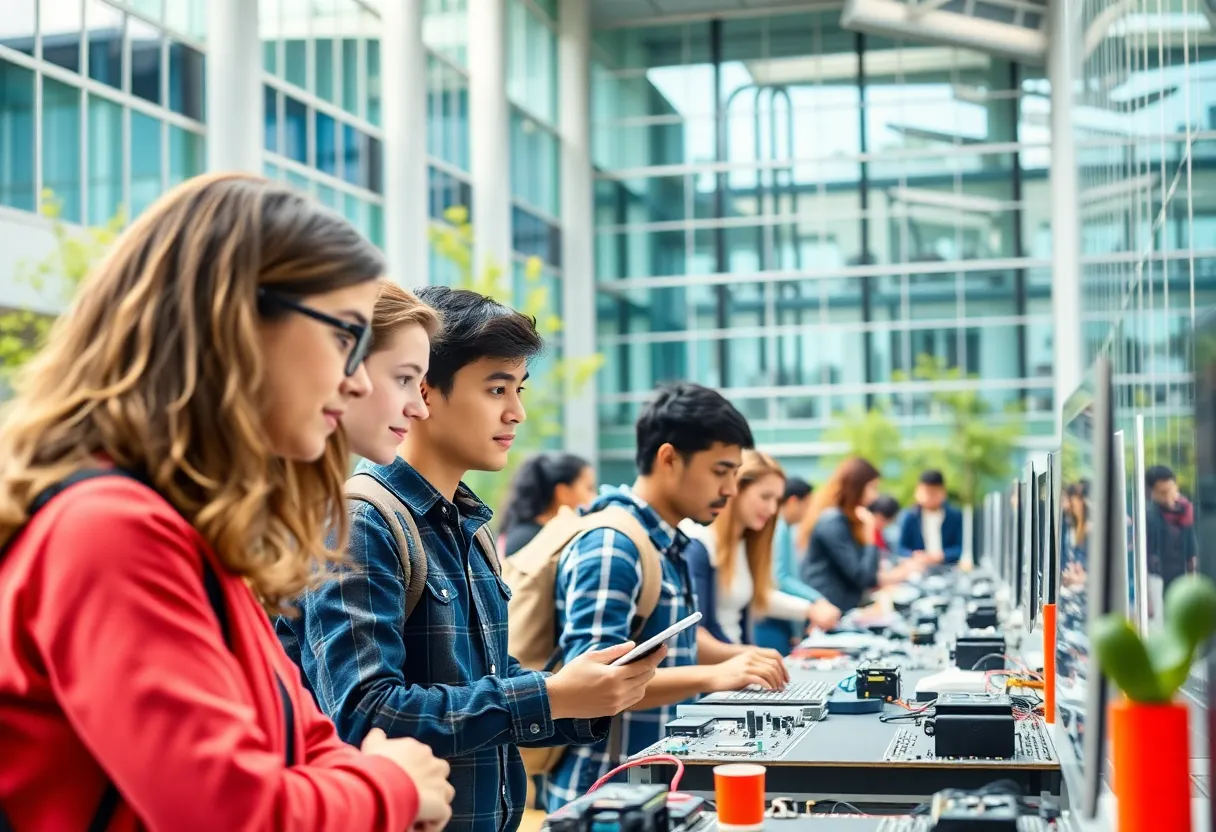 Texas Tech engineering students working in a lab environment