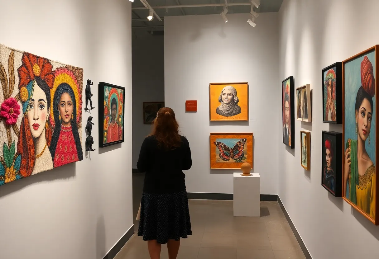 Artworks displayed at Victoria Gonzales' exhibition 'Altars'.