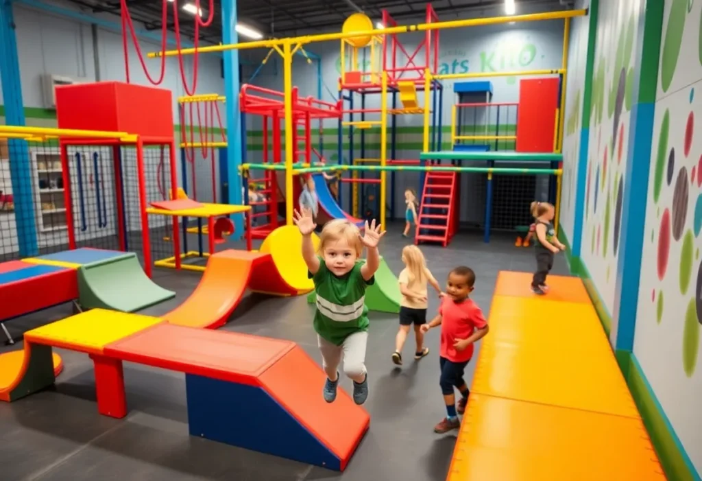 Children enjoying activities at ASI Ninja Gym in Dallas