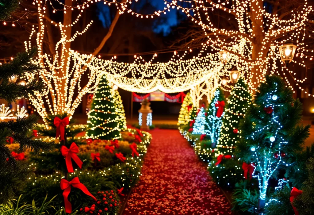 Aspire Holiday Gala at the Dallas Arboretum with festive decorations