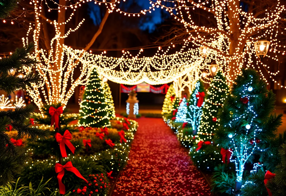 Aspire Holiday Gala at the Dallas Arboretum with festive decorations