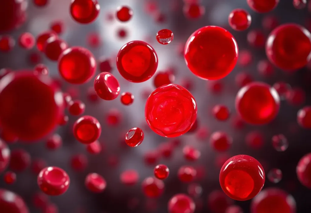 Illustration of blood cells during medical treatment