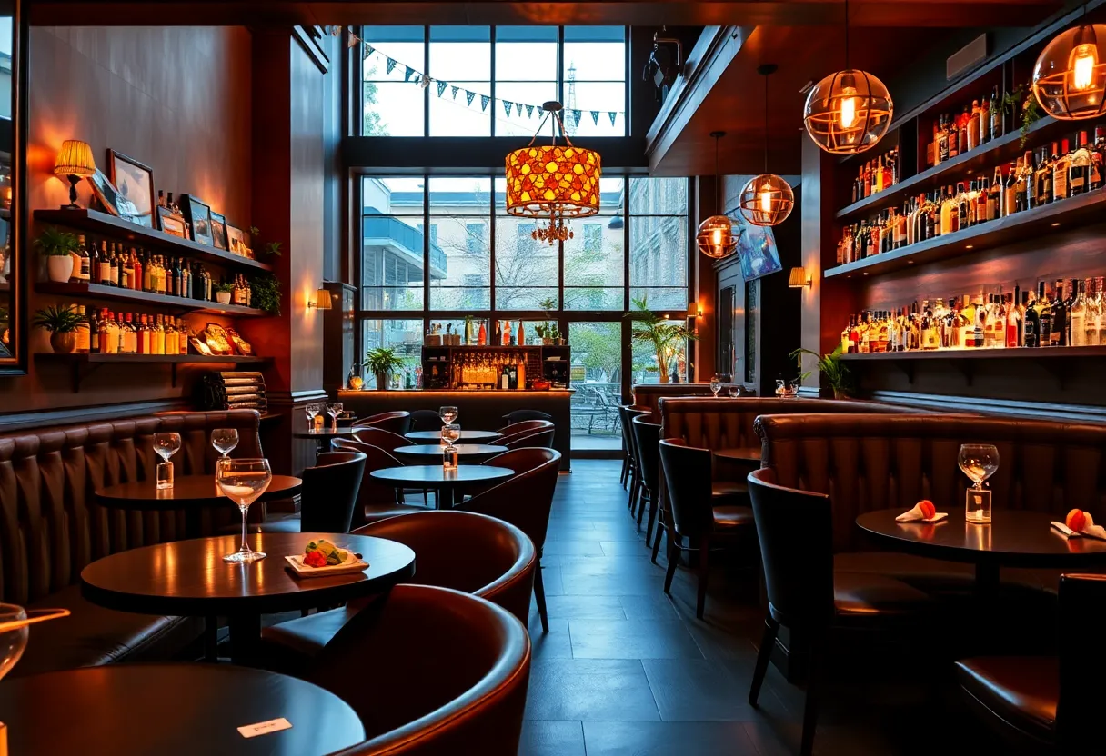 Cocktail lounge with seasonal dining focus
