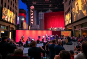 Collage of Dallas arts events featuring theater and orchestral performances