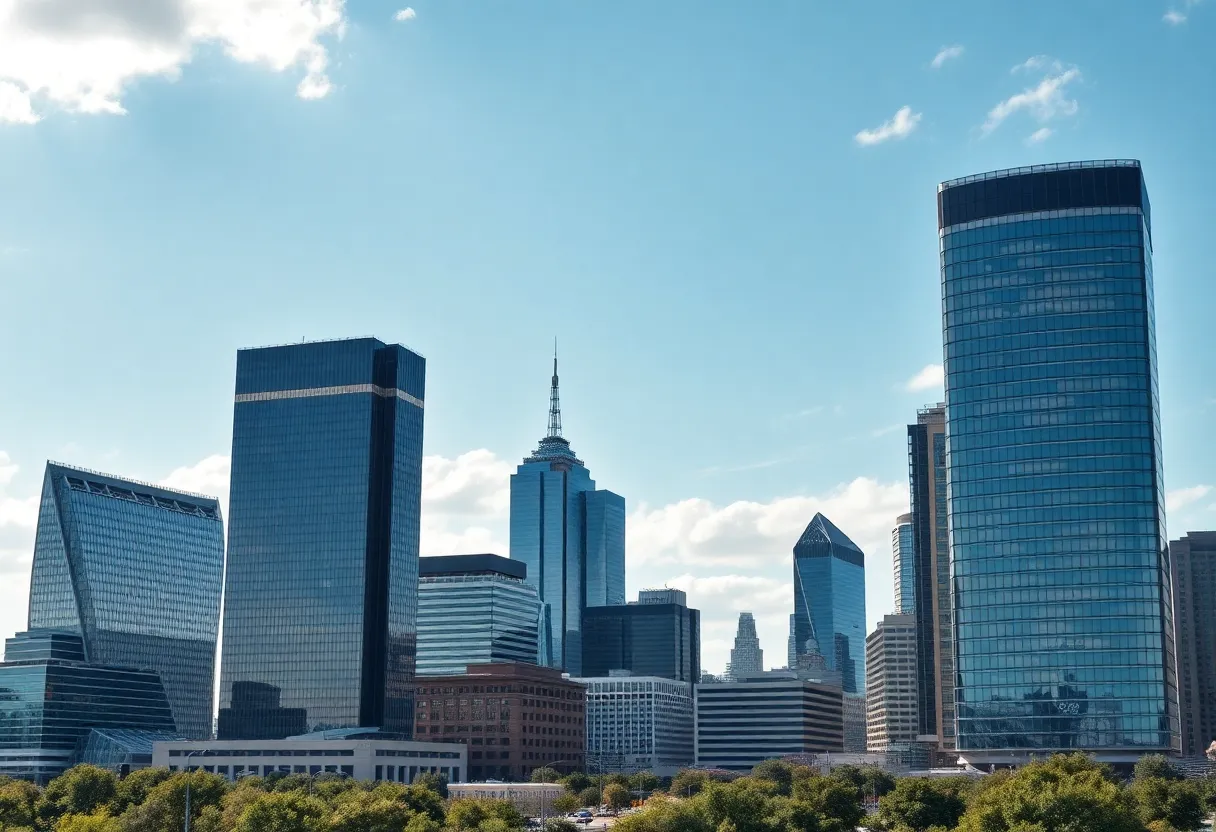 Dallas skyline with business centers