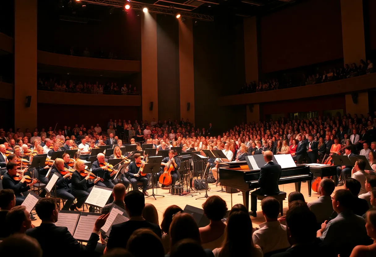 Concert by the Dallas Chamber Symphony featuring a pianist and orchestra