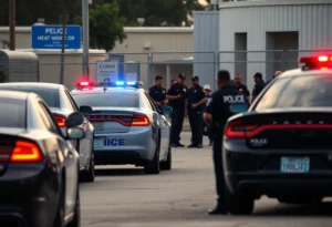 Law enforcement present at the Dallas ICE facility shooting scene
