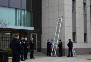 Police presence outside the Dallas ICE office after a shooting incident.