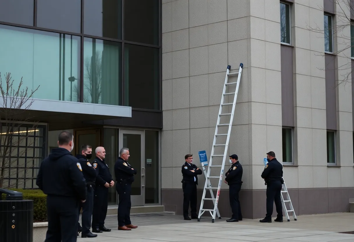 Police presence outside the Dallas ICE office after a shooting incident.