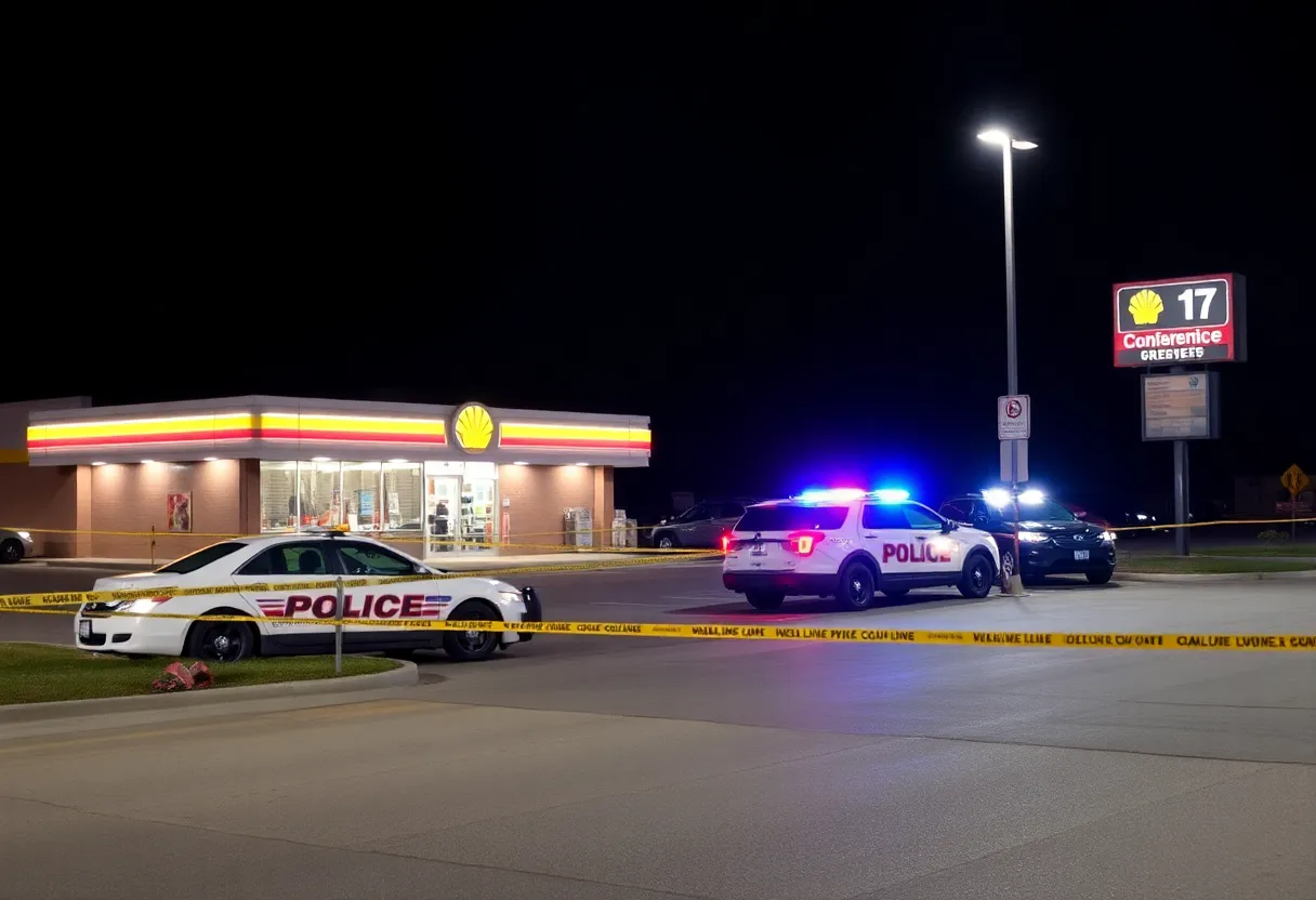 Police investigation at a convenience store shooting scene in Dallas