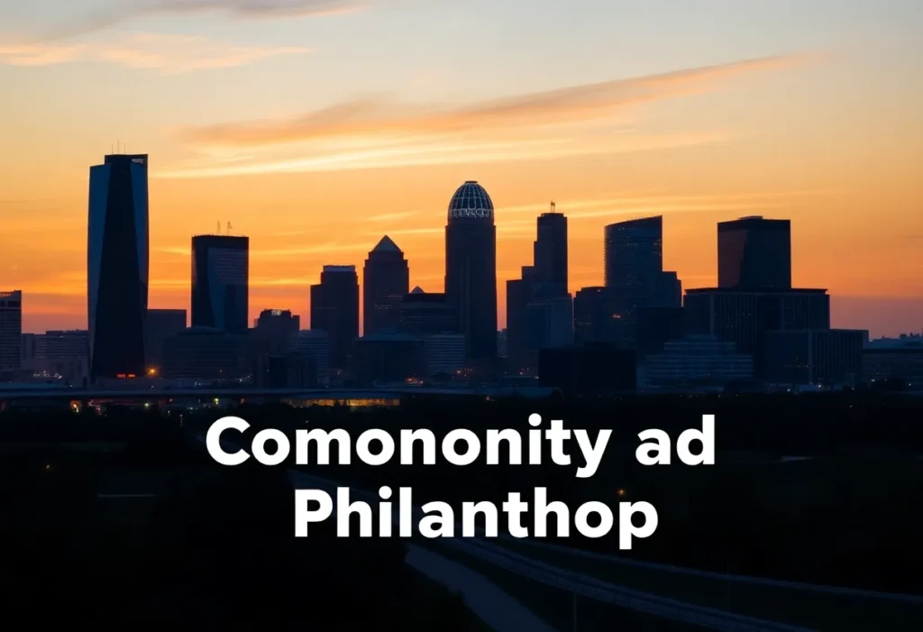 Serene view of Dallas skyline during sunset with vibrant colors.