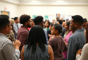 Residents engaging in a public meeting about Dallas zoning reform.