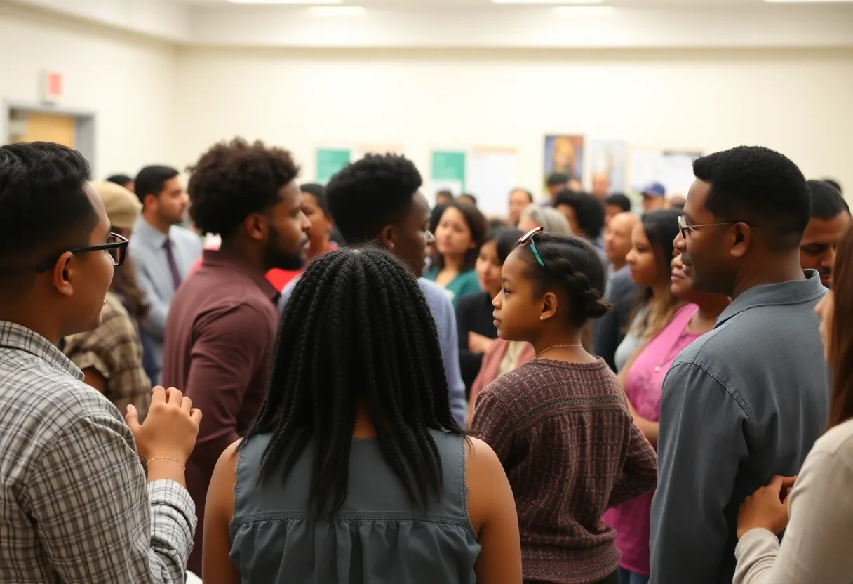 Residents engaging in a public meeting about Dallas zoning reform.