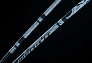 Denali Frost golf shafts showcasing blue and black profiles