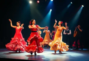Dancers performing at the Texas Flamenco Festival