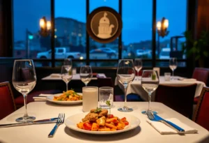 Elegant dining table set in Gorji restaurant