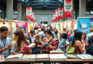 Crowd enjoying Hay Festival events showcasing literature and art