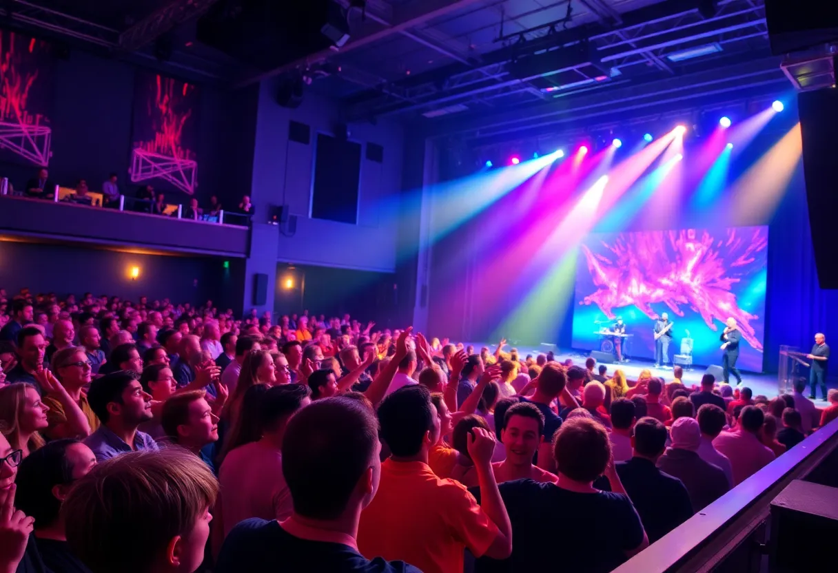 Concert scene of a live performance during the Kenny Wayne Shepherd tour