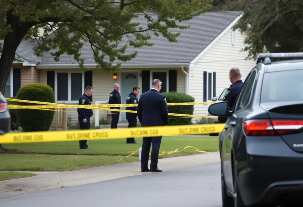 Crime scene in Mesquite with police presence.