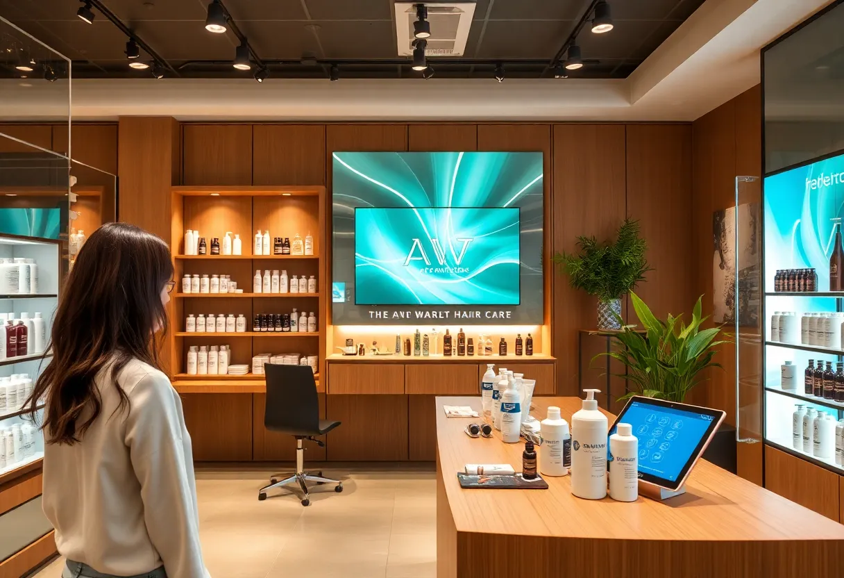 Myavana retail store featuring AI-driven hair care solutions.