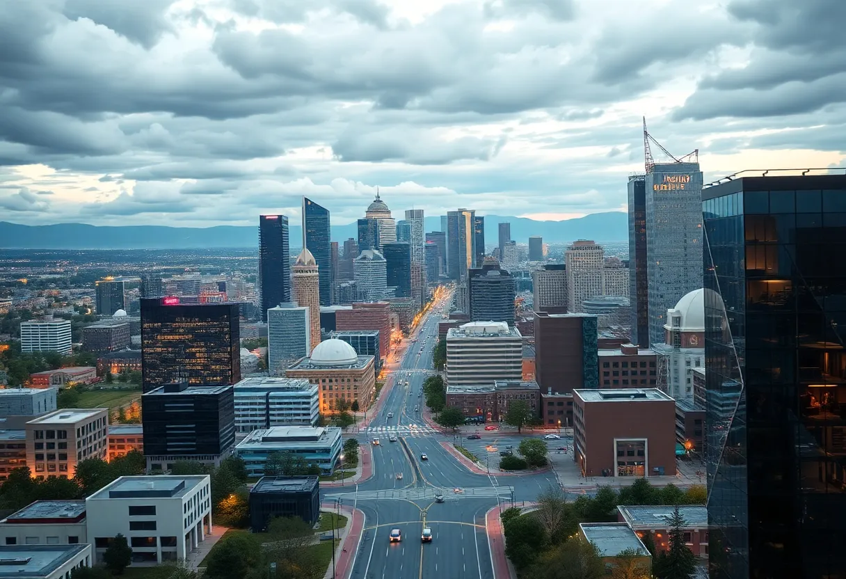 Futuristic city landscape depicting Northern Colorado's tech advancements.