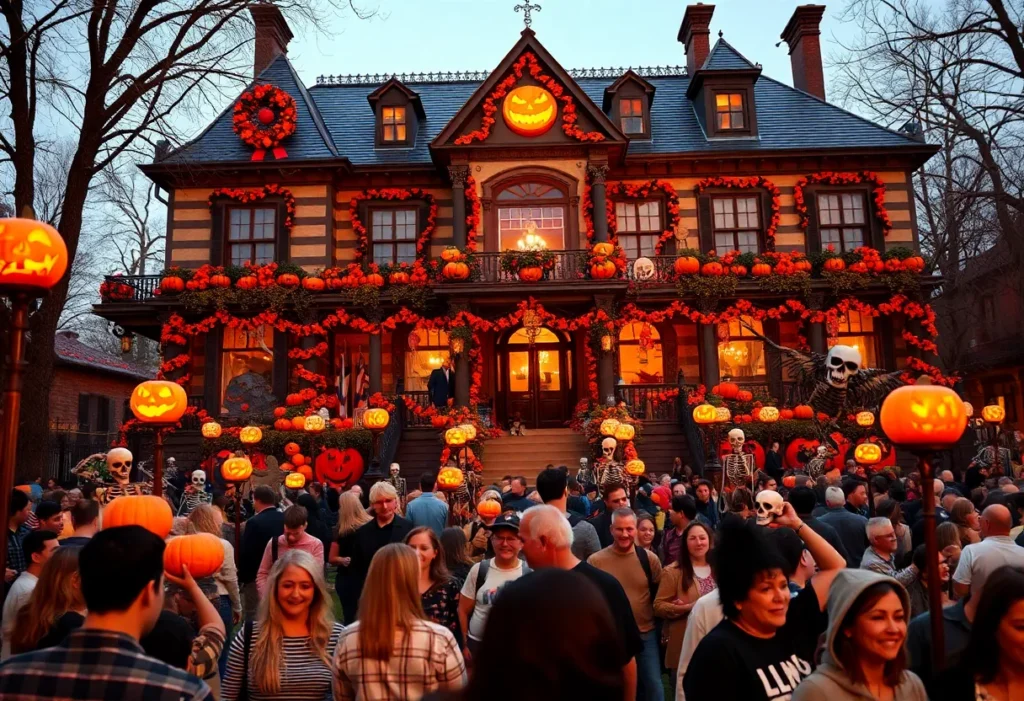 Halloween decorations at a Preston Hollow mansion