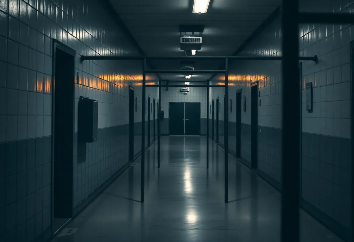 Prison building symbolizing justice and consequences.