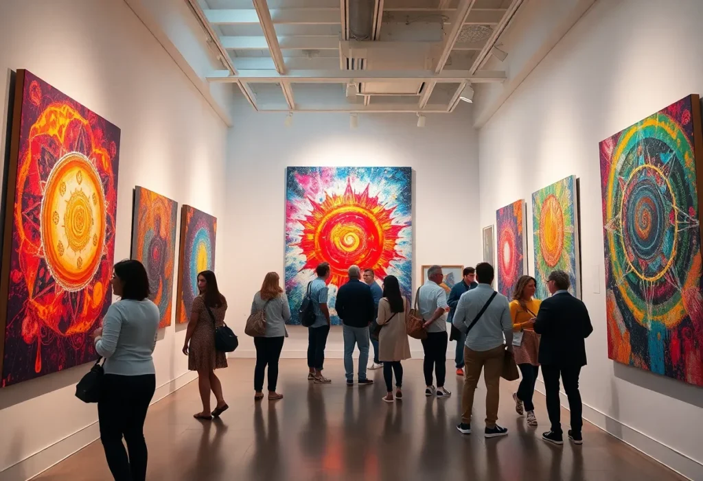 Vibrant abstract paintings depicting themes of transformation at Cris Worley Fine Arts