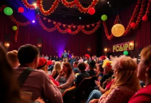 Audience enjoying the 50th anniversary performance of Rocky Horror Picture Show