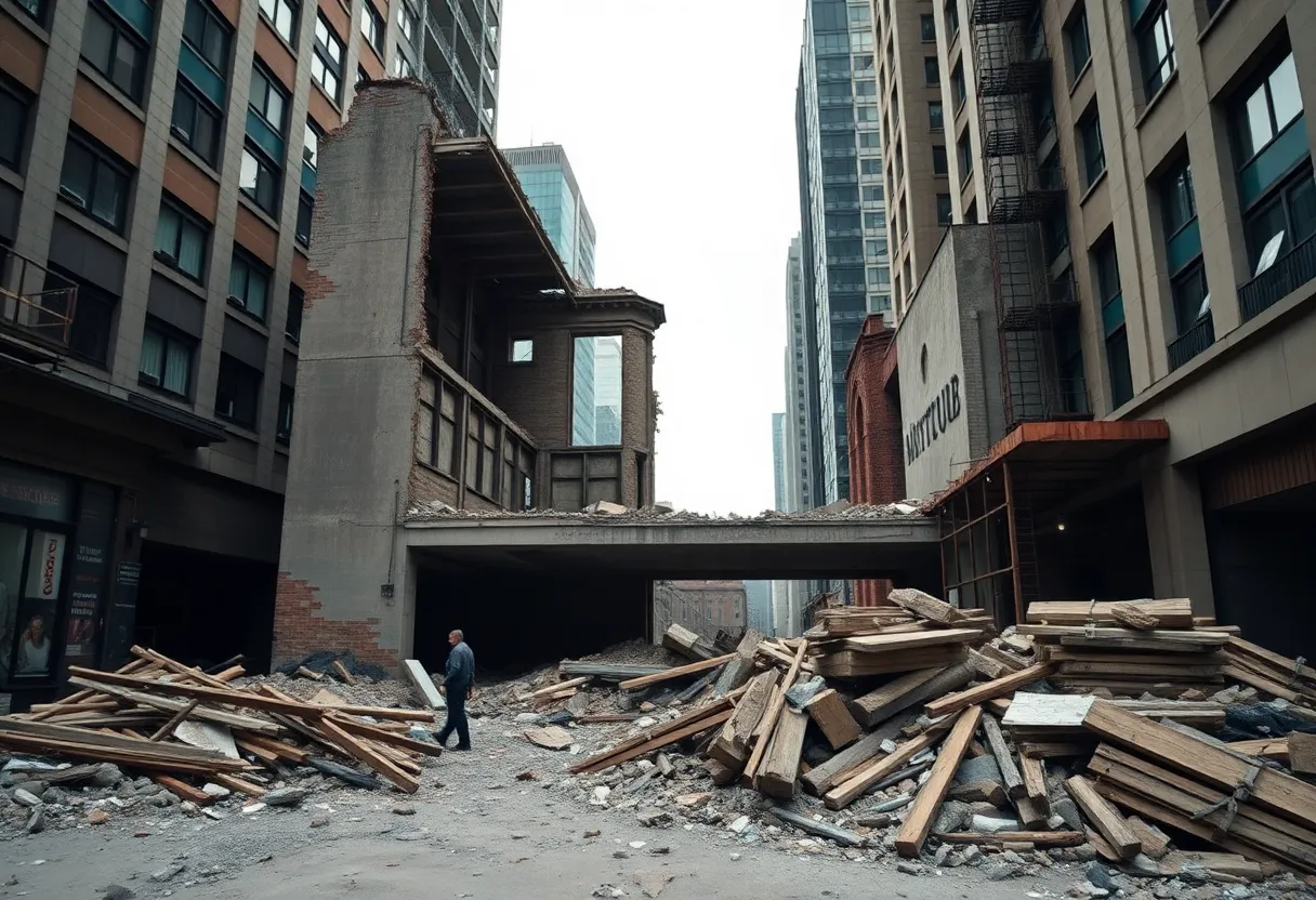 Demolition site of the former Sambuca nightclub in Dallas