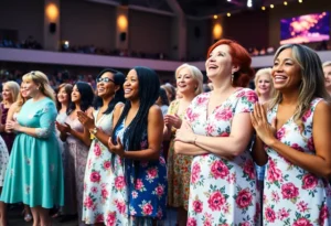 Large gathering of women at Share the Arrows Conference