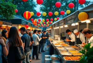 Crowd enjoying food at Shef Food + Wine Festival in Grand Prairie