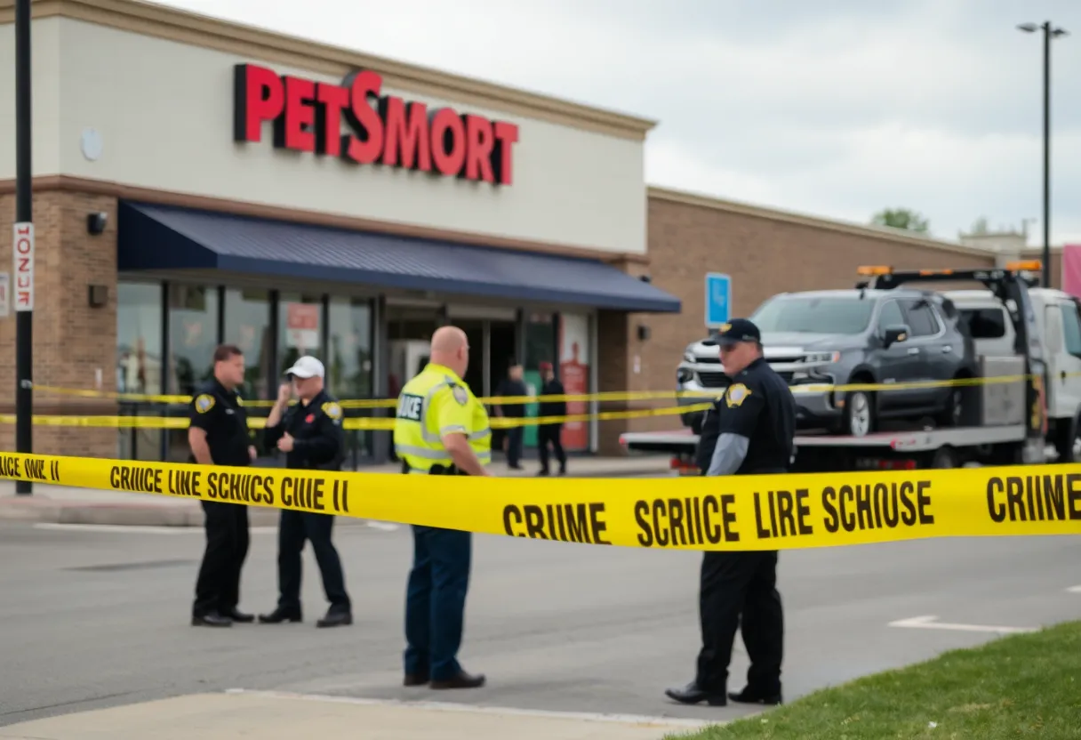 Crime scene outside PetSmart in Southeast Oak Cliff