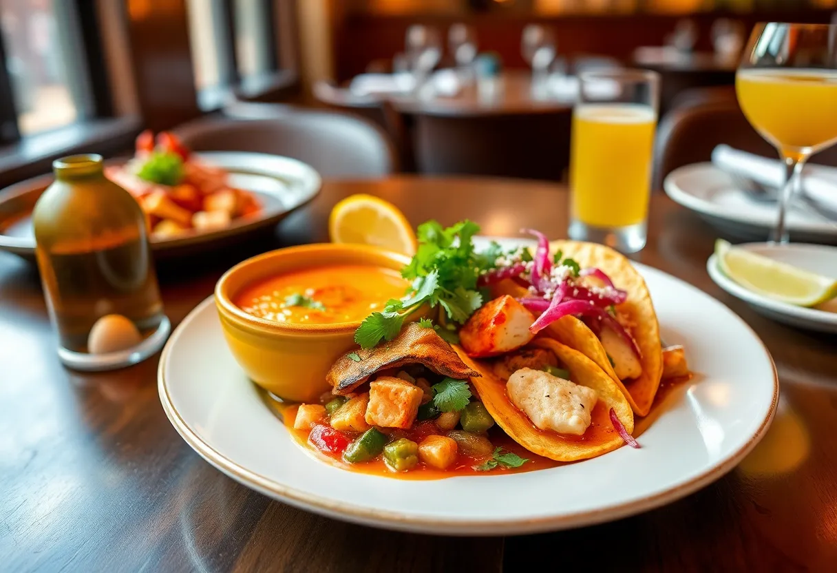 Plated Southwestern cuisine dish showcasing vibrant colors and textures