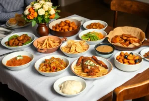 A spread of Texas comfort food dishes at Georgie restaurant in Dallas.