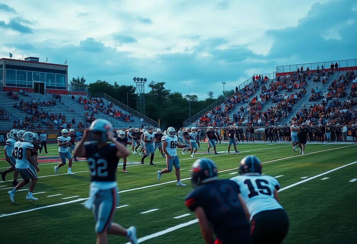 High school football players competing in Texas