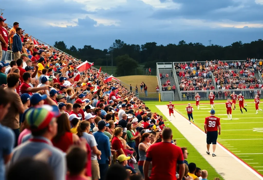 Texas high school football game in action
