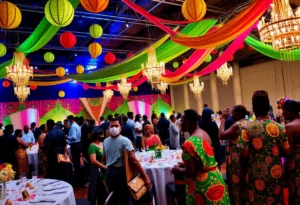 Attendees enjoying the Ubuntu Fundraising Gala with cultural performances.