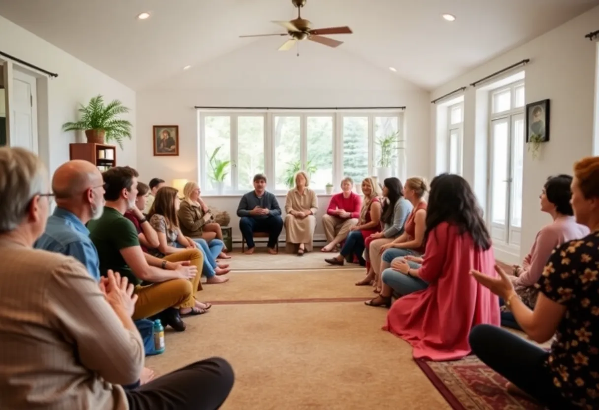 Participants in a Lightworker class at Unity of Dallas discussing and practicing spiritual concepts.