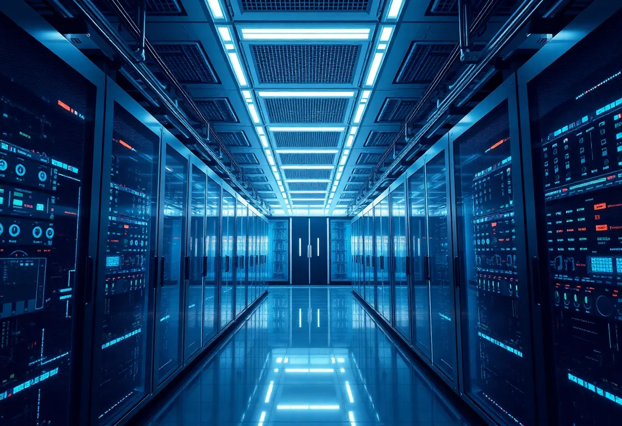 Futuristic data center representing Amazon's AI investment