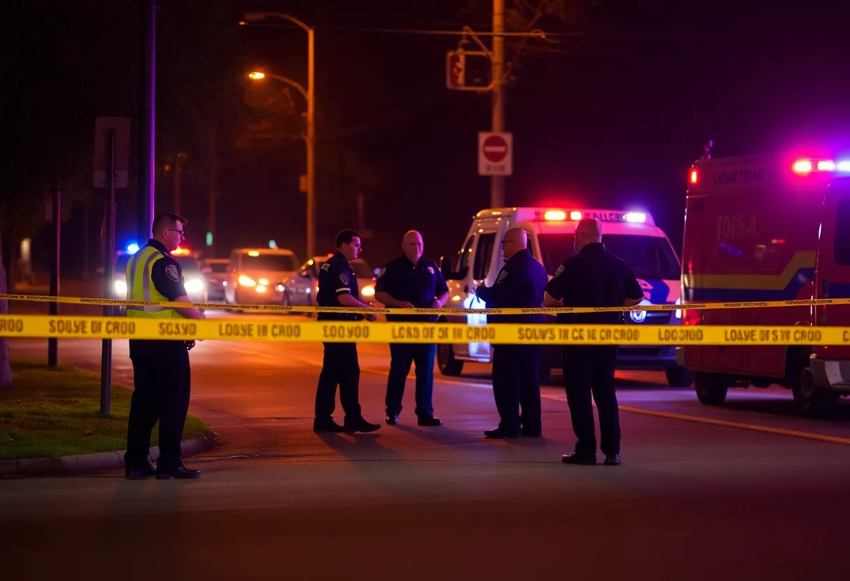Police investigating a shooting scene in Arlington, Texas
