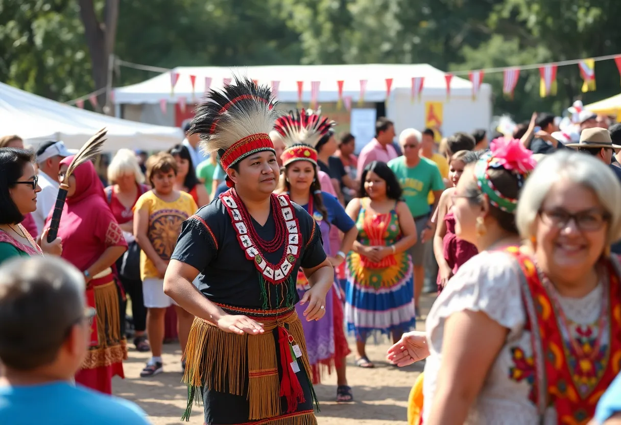 Choctaw Nation event celebrating Native American Heritage Month with traditional dances and crafts.