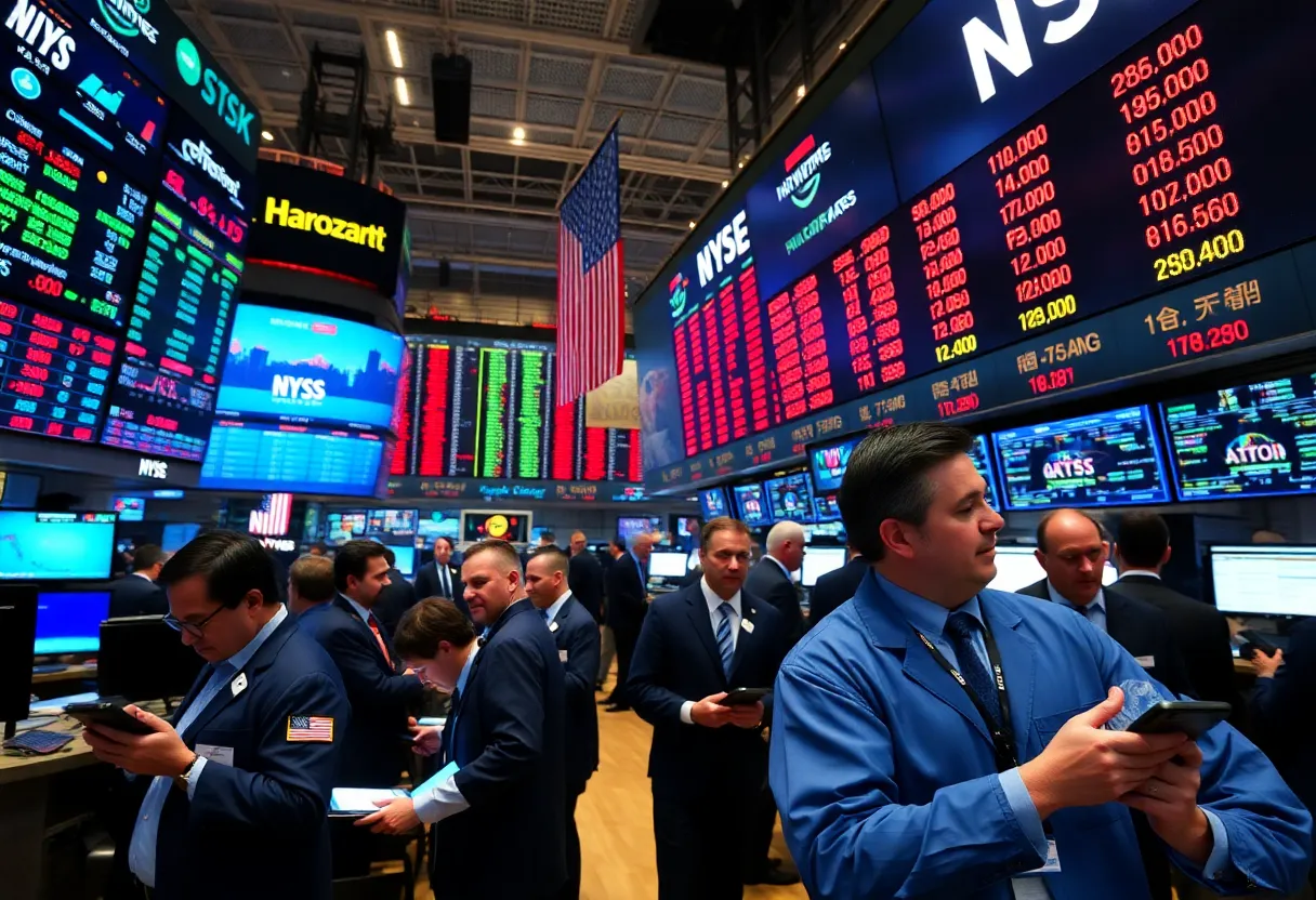 Traders on CME floor reacting to market disruptions